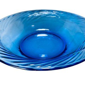 Vintage PYREX USA COBALT BLUE FESTIVA SWIRL Bowl 7.5" Discontinued Pattern